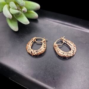 Openwork Basket Hoop Earrings
